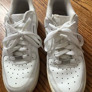 Nike Air Force 1- White Leather Sneakers - Classic AF1- Womens 8.5